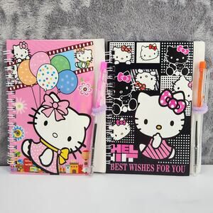 2 Spiral Pocket Notebook/Pen Hello Kitty Party 4x5.5" Journal or Diary